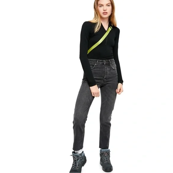 BDG Urban Outfitters Dillon Jeans Slim Fit Raw Hem Ankle Black Womens Sz 28 Boho - Picture 2 of 11